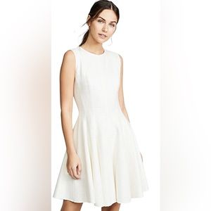 NWT, THEORY Tweed Fit-&-flare Sleeveless Dress In Rice, Sz 4